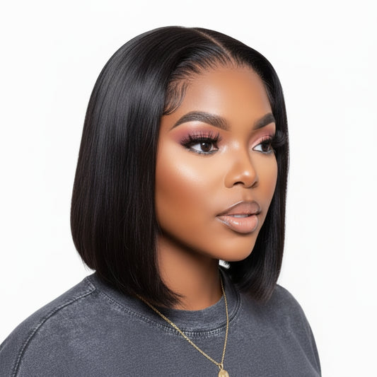 Perruque Bob Lisse en Cheveux Humains