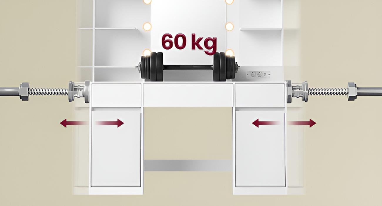Coiffeuse avec Miroir LED et Prises | 3 Tiroirs + 2 Placards + 9 Ampoules – AUREA