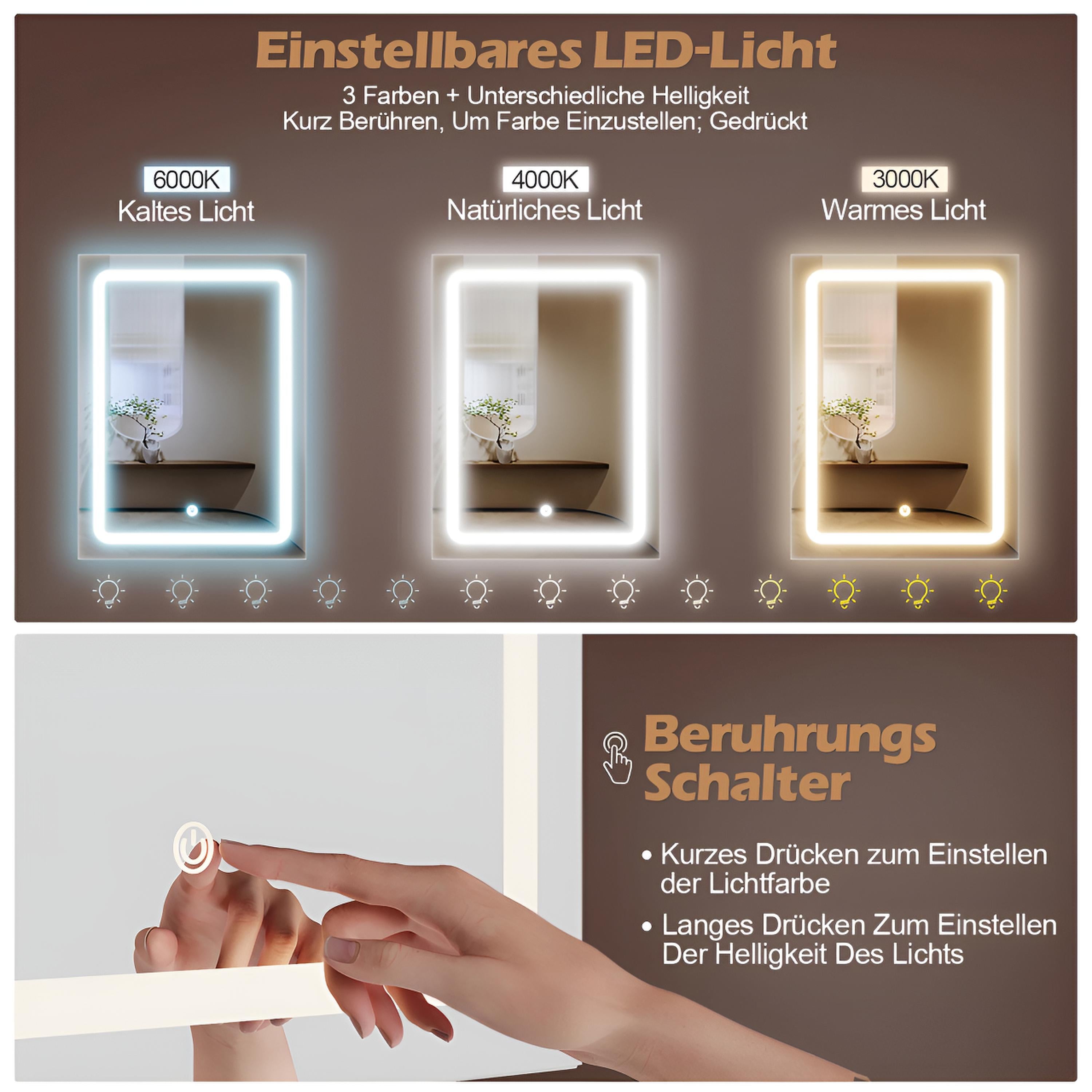 Coiffeuse avec Miroir LED et Tabouret | 2 Grands Tiroirs + Lumière Réglable – AUREA