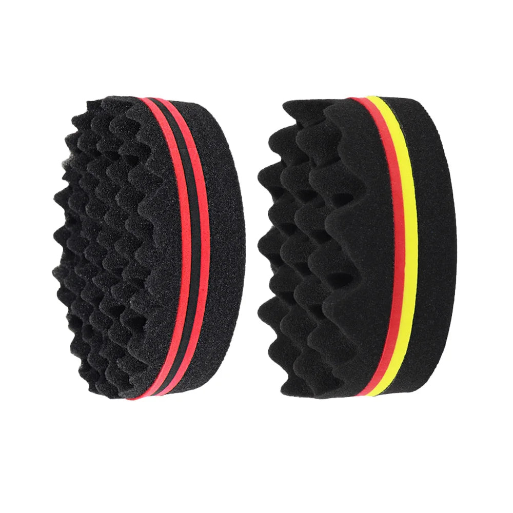 Brosse Éponge Twist Afro Double Face – Brosse Magique pour Boucles et Coiffage Afro