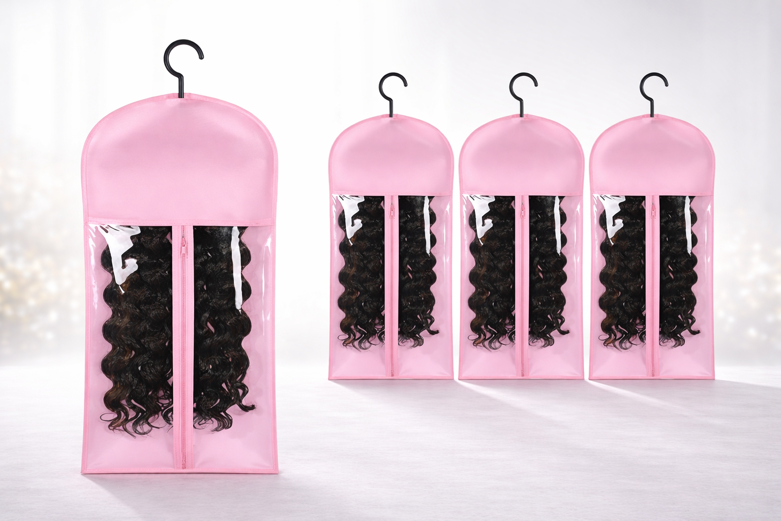 Housse de Rangement pour Perruque avec Cintre – Sacs Transparents Anti-Poussière