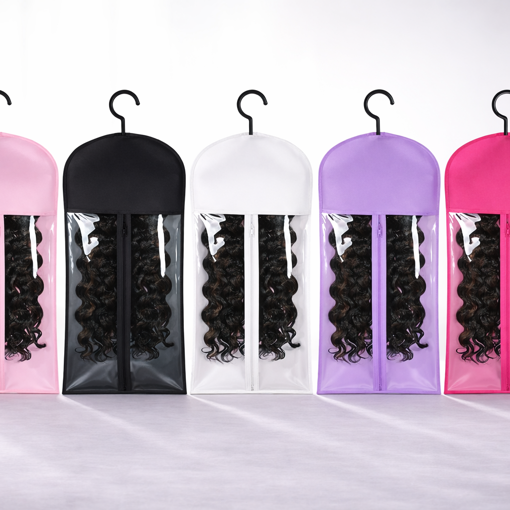 Housse de Rangement pour Perruque avec Cintre – Sacs Transparents Anti-Poussière