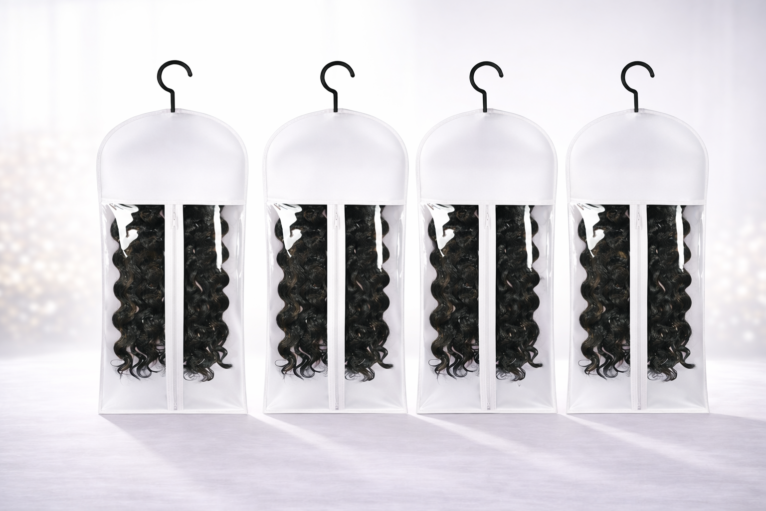 Housse de Rangement pour Perruque avec Cintre – Sacs Transparents Anti-Poussière