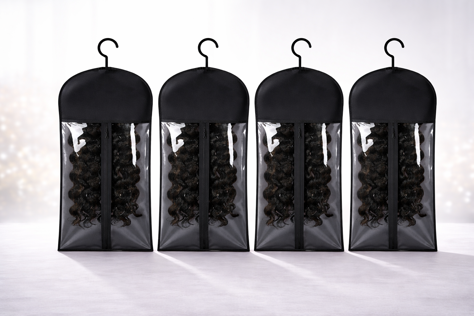 Housse de Rangement pour Perruque avec Cintre – Sacs Transparents Anti-Poussière