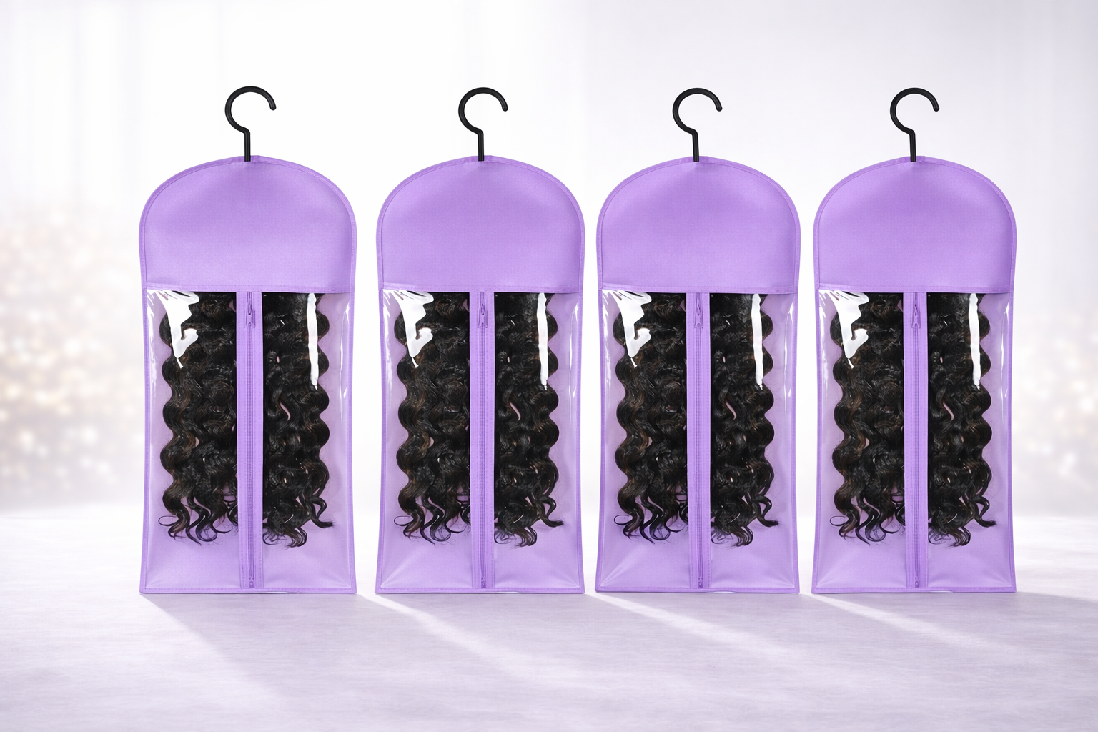 Housse de Rangement pour Perruque avec Cintre – Sacs Transparents Anti-Poussière