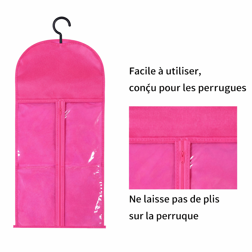 Housse de Rangement pour Perruque avec Cintre – Sacs Transparents Anti-Poussière