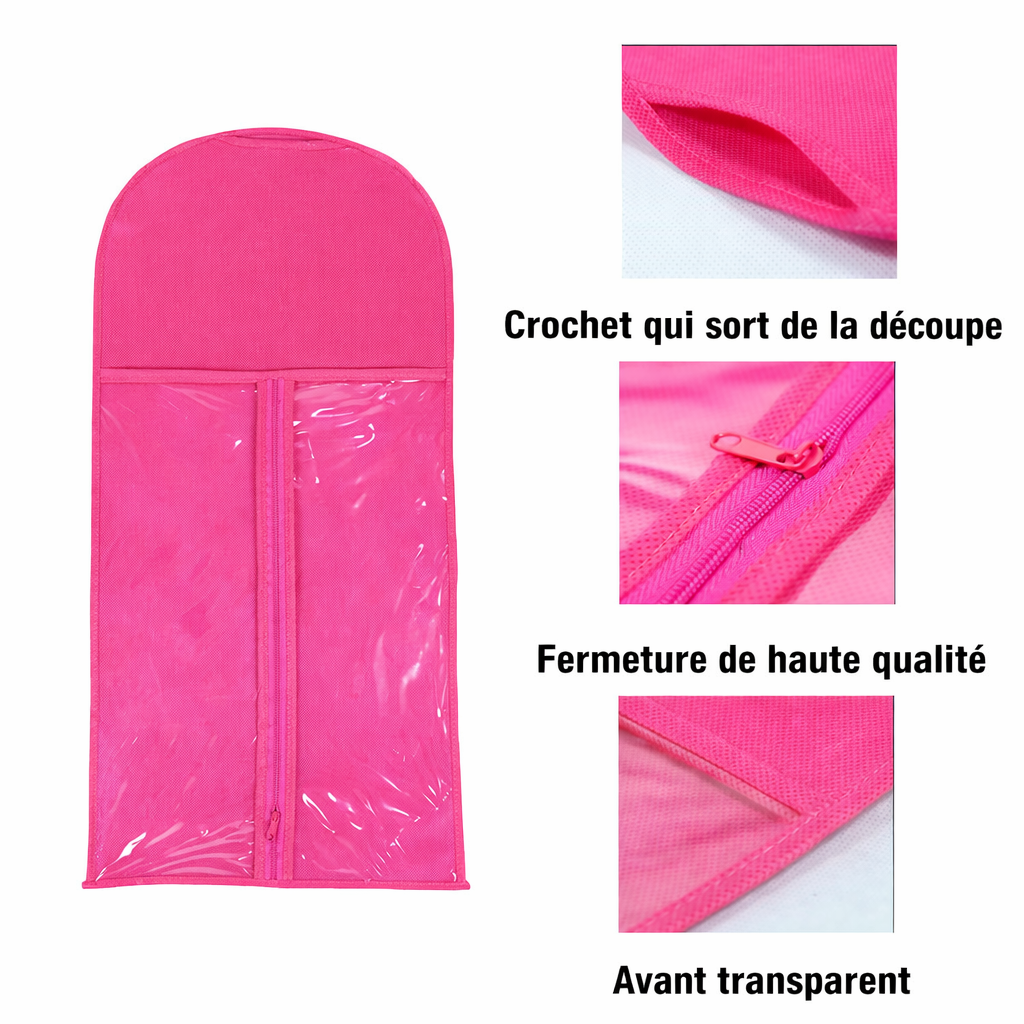 Housse de Rangement pour Perruque avec Cintre – Sacs Transparents Anti-Poussière