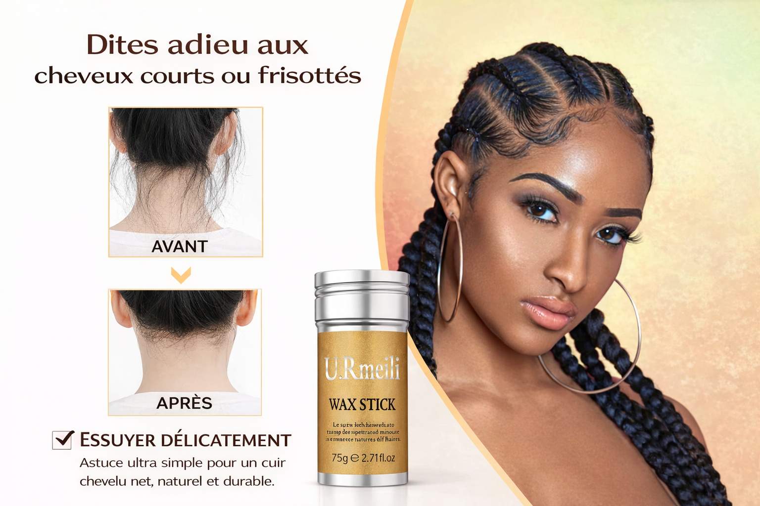 Kit Colle Perruque Lace 6 Pièces – Colle Lace, Spray Teinté, Cire Coiffante et Dissolvant