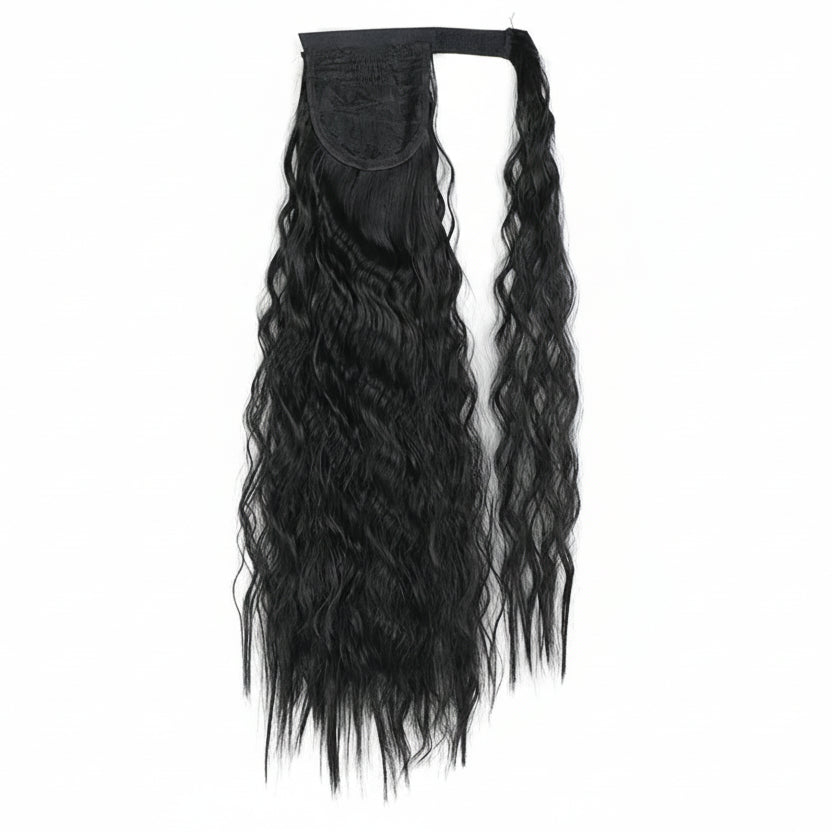 Extension Queue de Cheval Ondulée Synthétique – Ponytail Longue à Clip, Effet Ombre Marron Blond