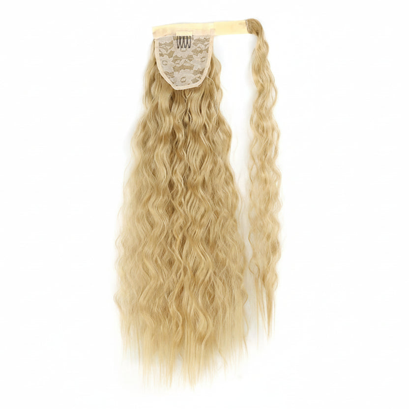 Extension Queue de Cheval Ondulée Synthétique – Ponytail Longue à Clip, Effet Ombre Marron Blond