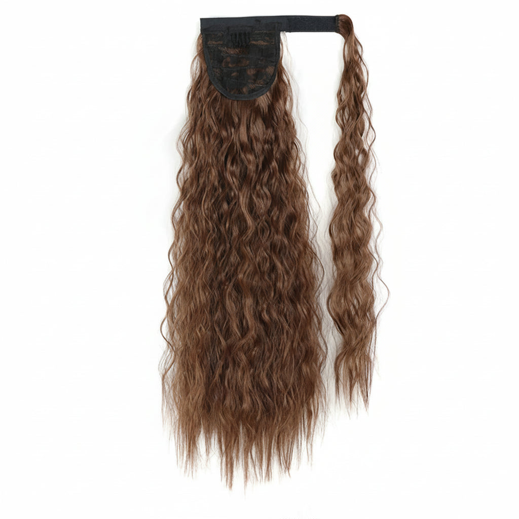 Extension Queue de Cheval Ondulée Synthétique – Ponytail Longue à Clip, Effet Ombre Marron Blond