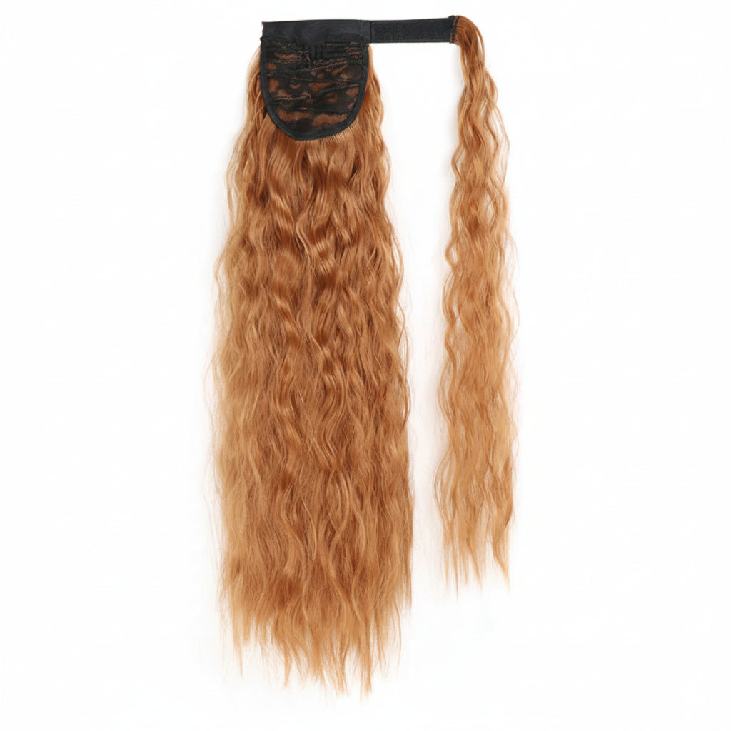 Extension Queue de Cheval Ondulée Synthétique – Ponytail Longue à Clip, Effet Ombre Marron Blond
