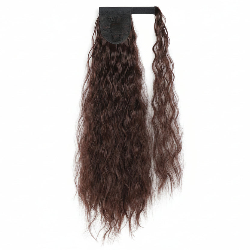 Extension Queue de Cheval Ondulée Synthétique – Ponytail Longue à Clip, Effet Ombre Marron Blond