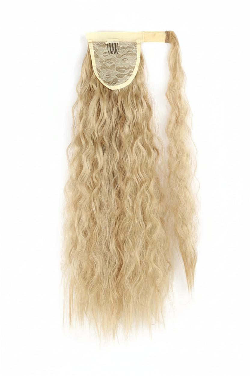 Extension Queue de Cheval Ondulée Synthétique – Ponytail Longue à Clip, Effet Ombre Marron Blond