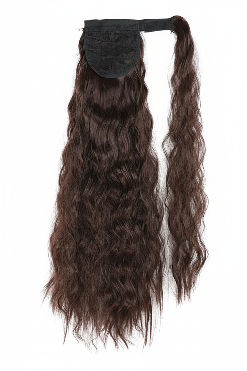 Extension Queue de Cheval Ondulée Synthétique – Ponytail Longue à Clip, Effet Ombre Marron Blond