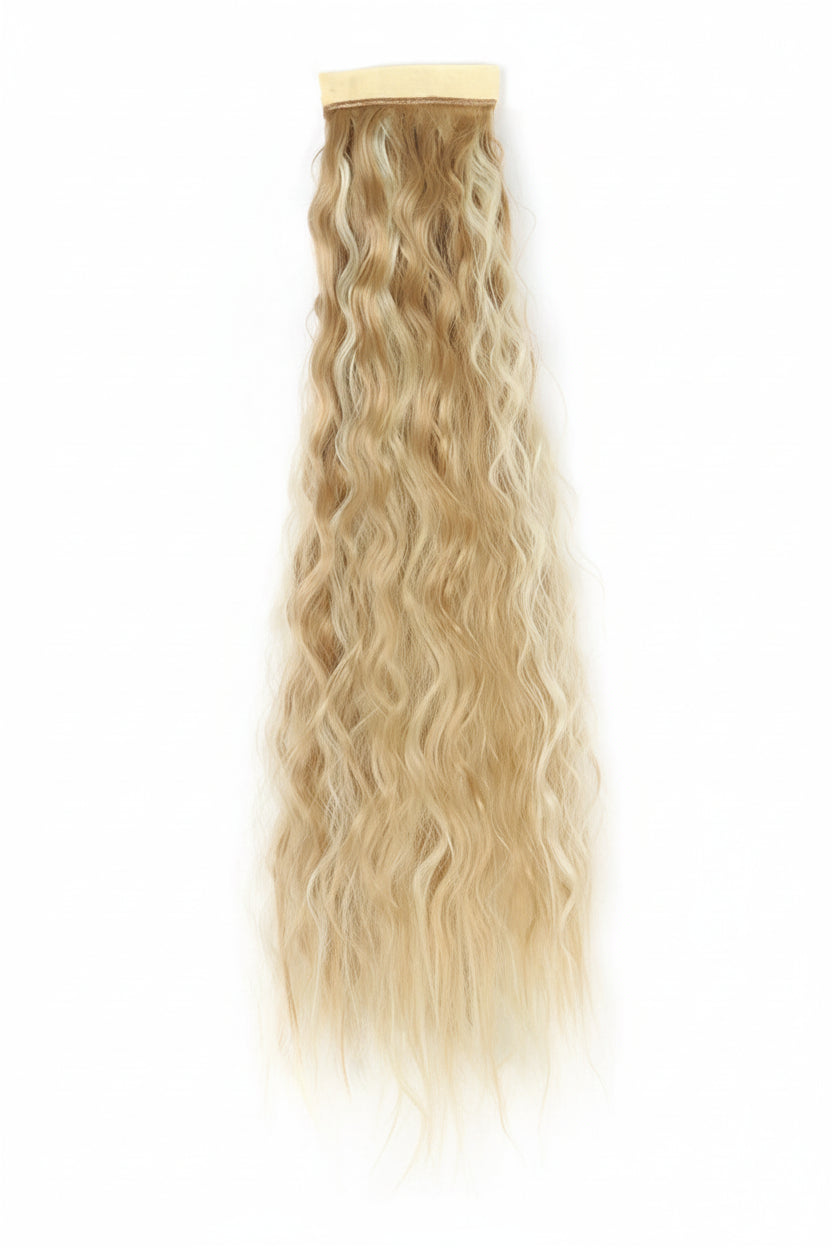 Extension Queue de Cheval Ondulée Synthétique – Ponytail Longue à Clip, Effet Ombre Marron Blond
