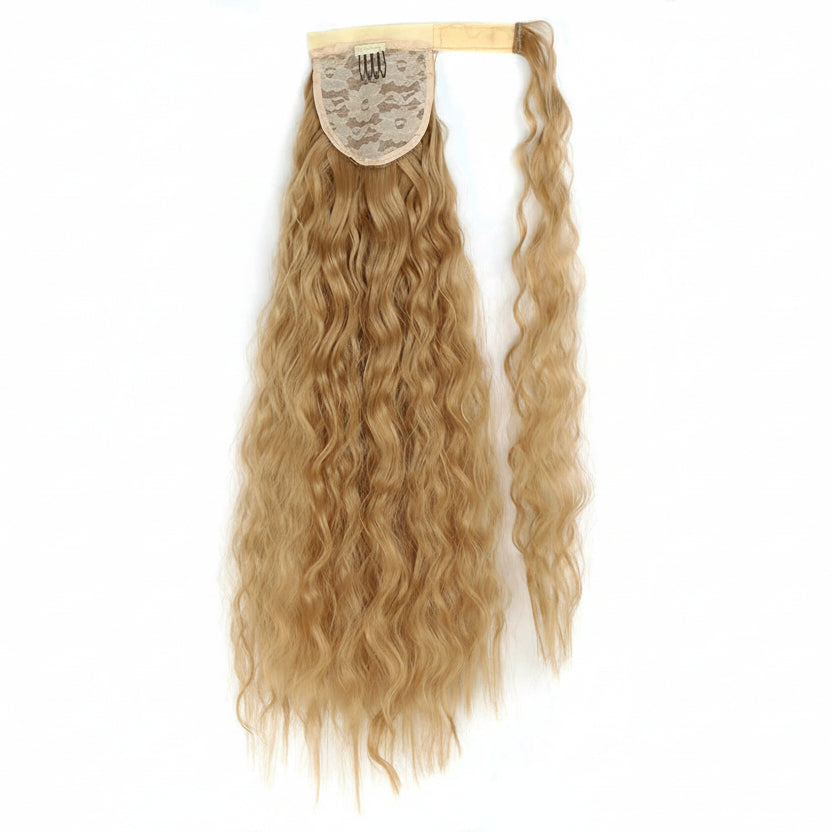 Extension Queue de Cheval Ondulée Synthétique – Ponytail Longue à Clip, Effet Ombre Marron Blond