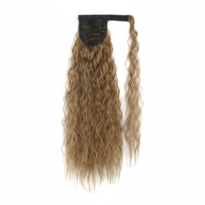 Extension Queue de Cheval Ondulée Synthétique – Ponytail Longue à Clip, Effet Ombre Marron Blond