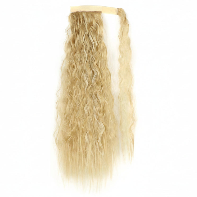 Extension Queue de Cheval Ondulée Synthétique – Ponytail Longue à Clip, Effet Ombre Marron Blond