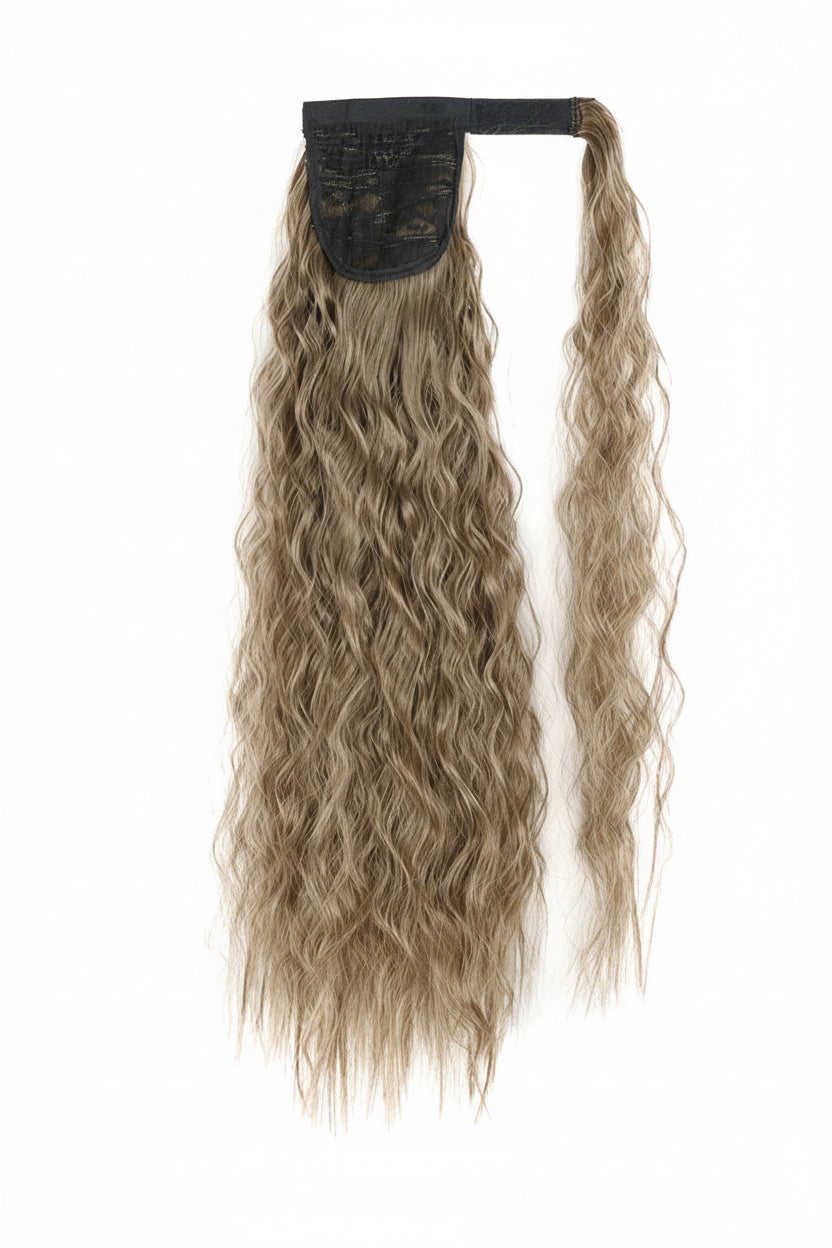 Extension Queue de Cheval Ondulée Synthétique – Ponytail Longue à Clip, Effet Ombre Marron Blond