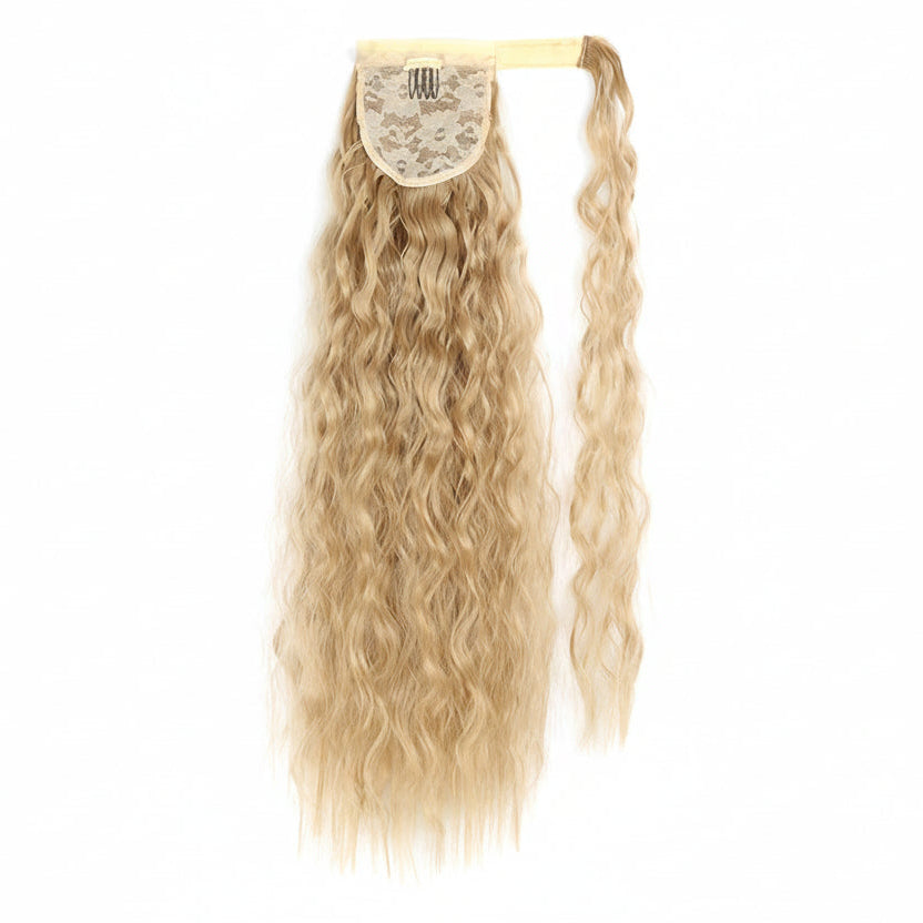 Extension Queue de Cheval Ondulée Synthétique – Ponytail Longue à Clip, Effet Ombre Marron Blond