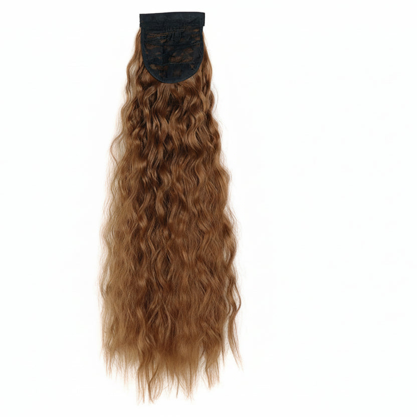 Extension Queue de Cheval Ondulée Synthétique – Ponytail Longue à Clip, Effet Ombre Marron Blond