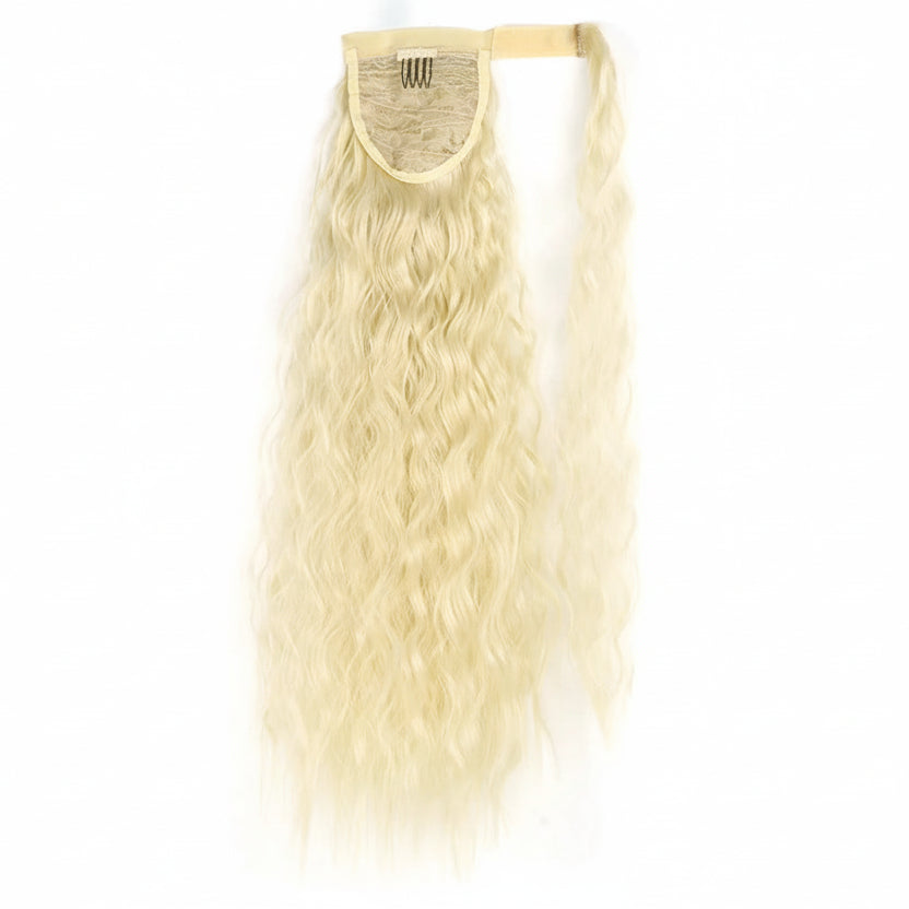 Extension Queue de Cheval Ondulée Synthétique – Ponytail Longue à Clip, Effet Ombre Marron Blond