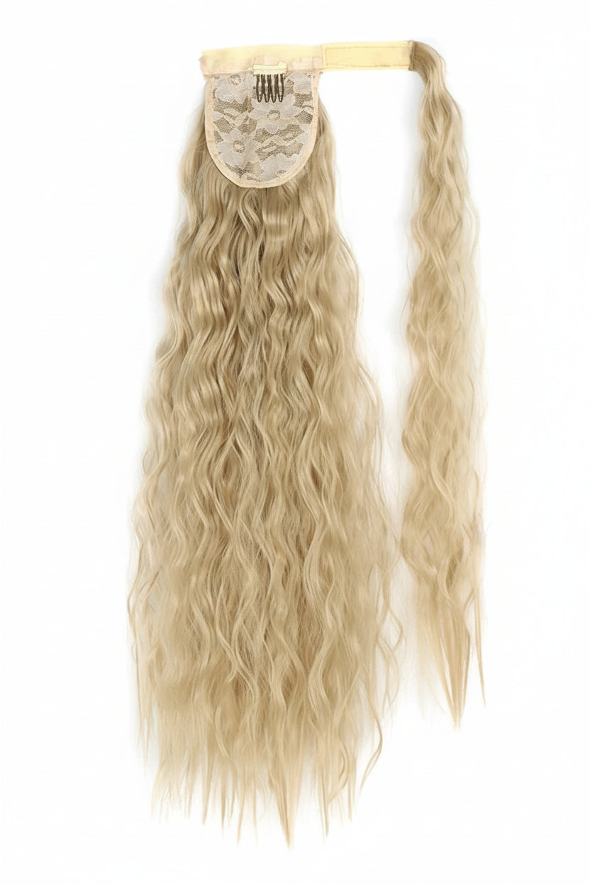 Extension Queue de Cheval Ondulée Synthétique – Ponytail Longue à Clip, Effet Ombre Marron Blond