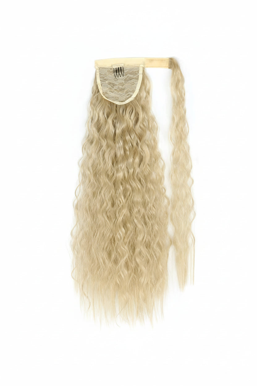Extension Queue de Cheval Ondulée Synthétique – Ponytail Longue à Clip, Effet Ombre Marron Blond