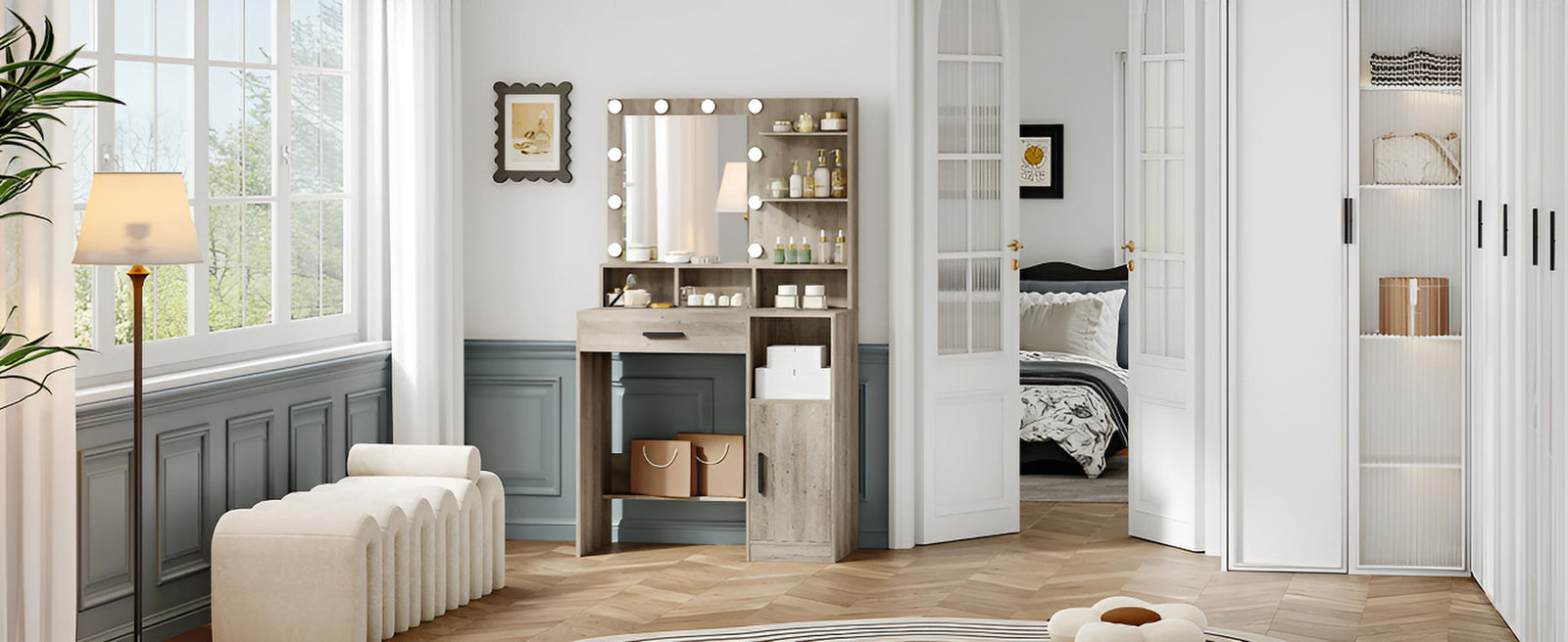 Coiffeuses avec miroir et rangements | AUREA