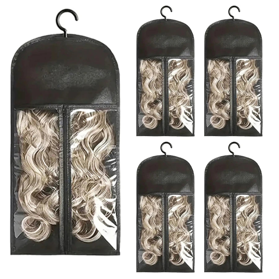 Housse de Rangement pour Perruque avec Cintre – Sacs Transparents Anti-Poussière