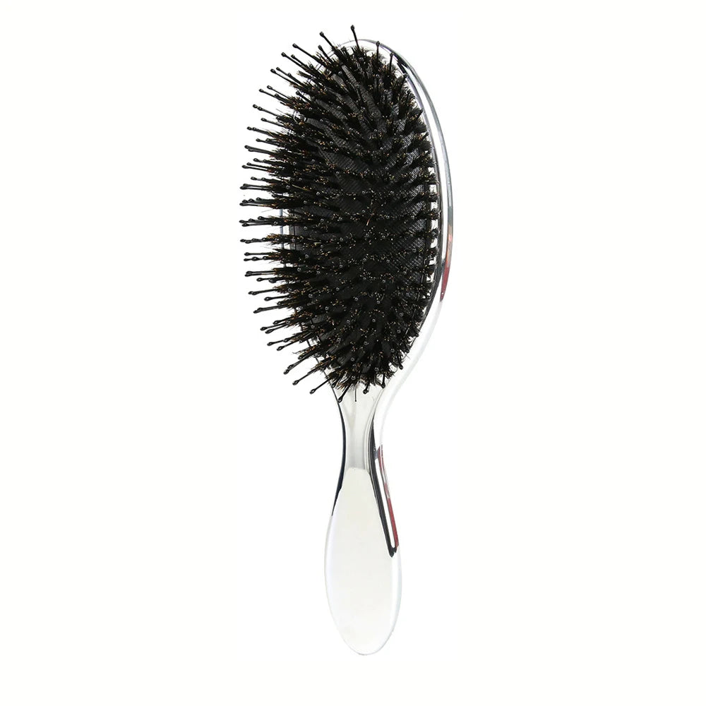 Brosse à Cheveux Paddle Luxe Dorée &amp; Argentée Anti-Statique Massage AUREA