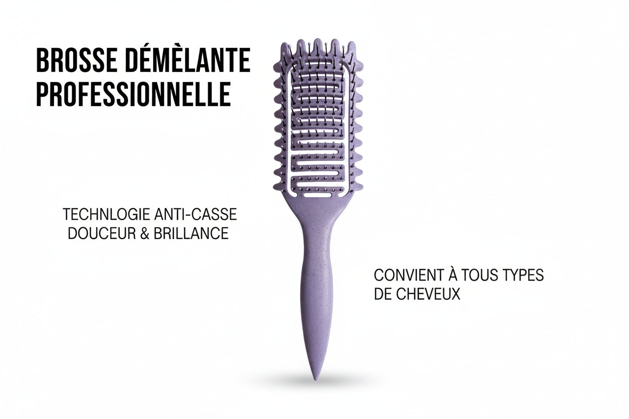 Brosse Définition Boucles Aérée – Brosse Démêlante pour Cheveux Bouclés et Mouillés