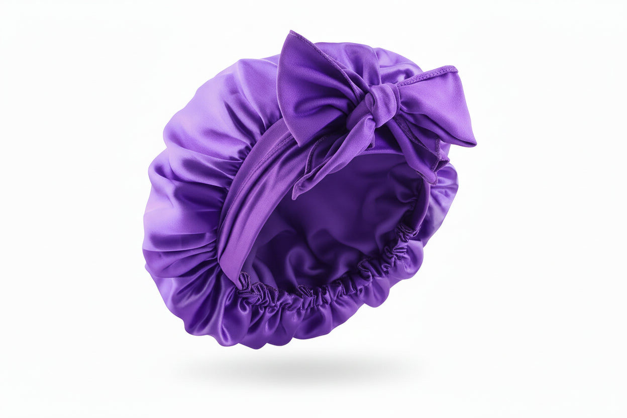 Bonnet de Nuit en Satin pour Femme – Bonnet Soie Stretch à Large Bande, Protection Cheveux
