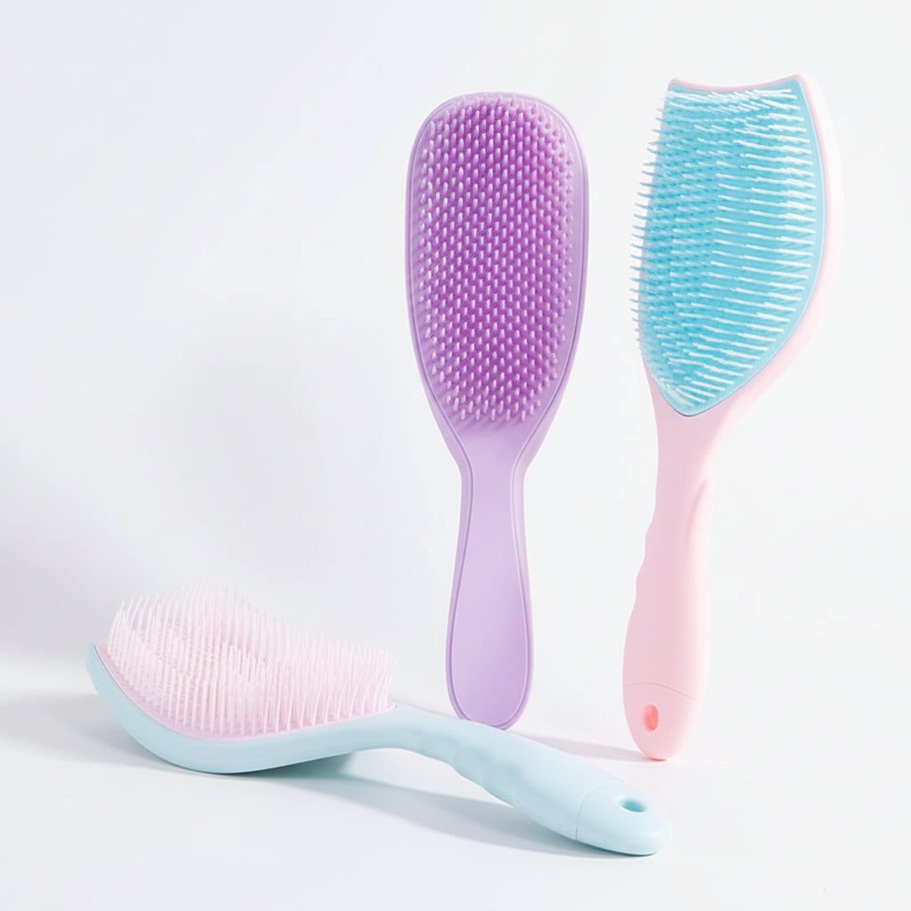 Brosse à cheveux Démêlante Bicolore – Brosse Anti-Statique et Massage Cuir Chevelu pour Coiffage Facile