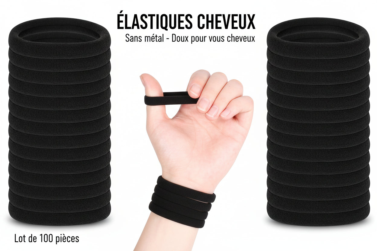 Élastiques à Cheveux Enfant – Lot de 20 / 50 / 100, Chouchous et Accessoires Fille