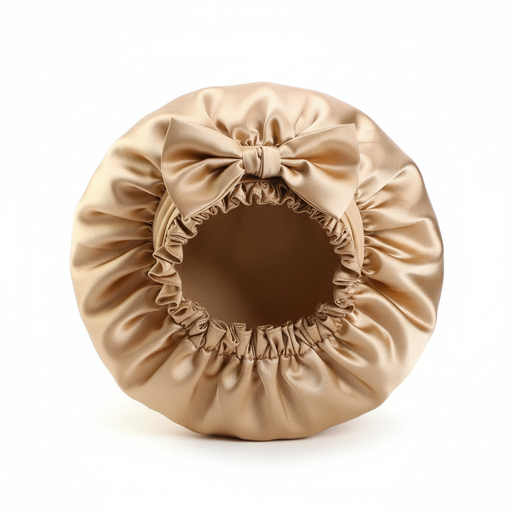 Bonnet de Nuit en Satin pour Femme – Bonnet Soie Stretch à Large Bande, Protection Cheveux