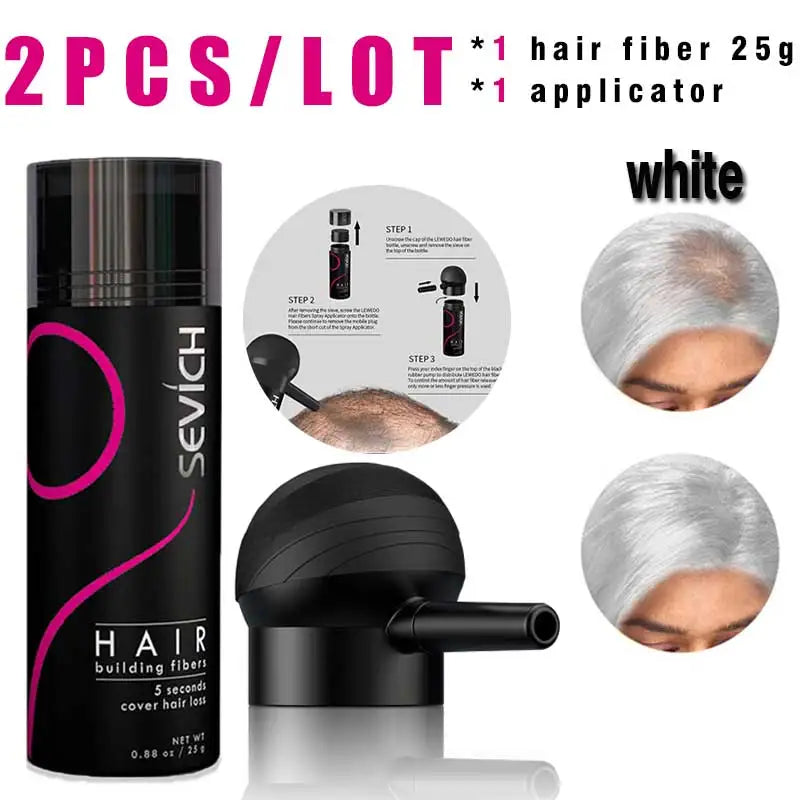 Fibres Capillaires à la Kératine SEVICH – Kit Densifiant pour Cheveux Clairsemés avec Applicateur