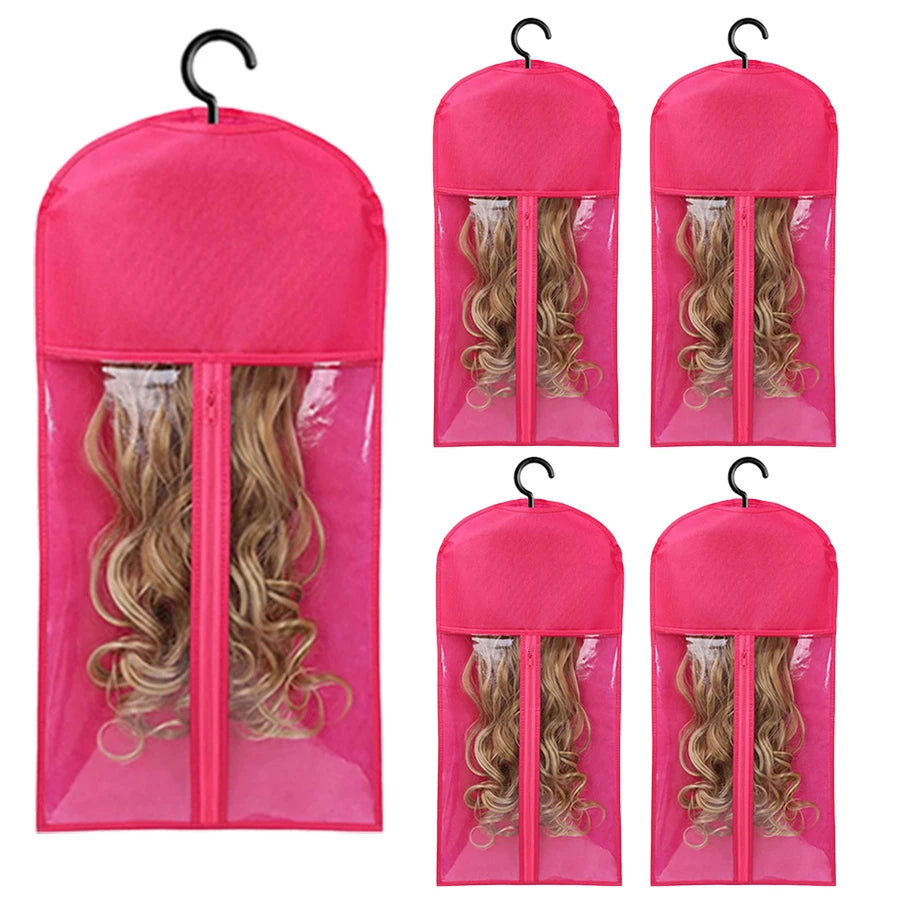Housse de Rangement pour Perruque avec Cintre – Sacs Transparents Anti-Poussière