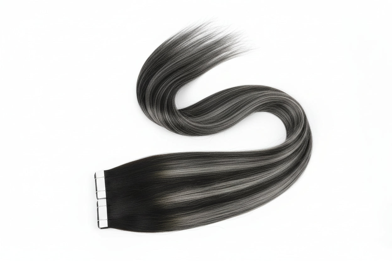 Extensions Tape In Ugeat en Cheveux Naturels Brésiliens Remy – Lisses, Balayage, 20P / 40P