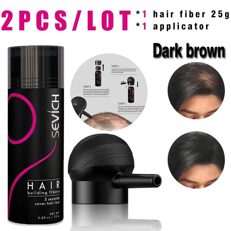 Fibres Capillaires à la Kératine SEVICH – Kit Densifiant pour Cheveux Clairsemés avec Applicateur