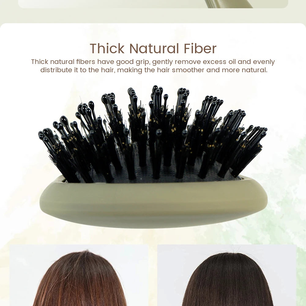 Brosse à cheveux Démêlante à Poils de Sanglier – Brosse Aérée Anti-Statique et Massage Cuir Chevelu pour Tous Types de Cheveux