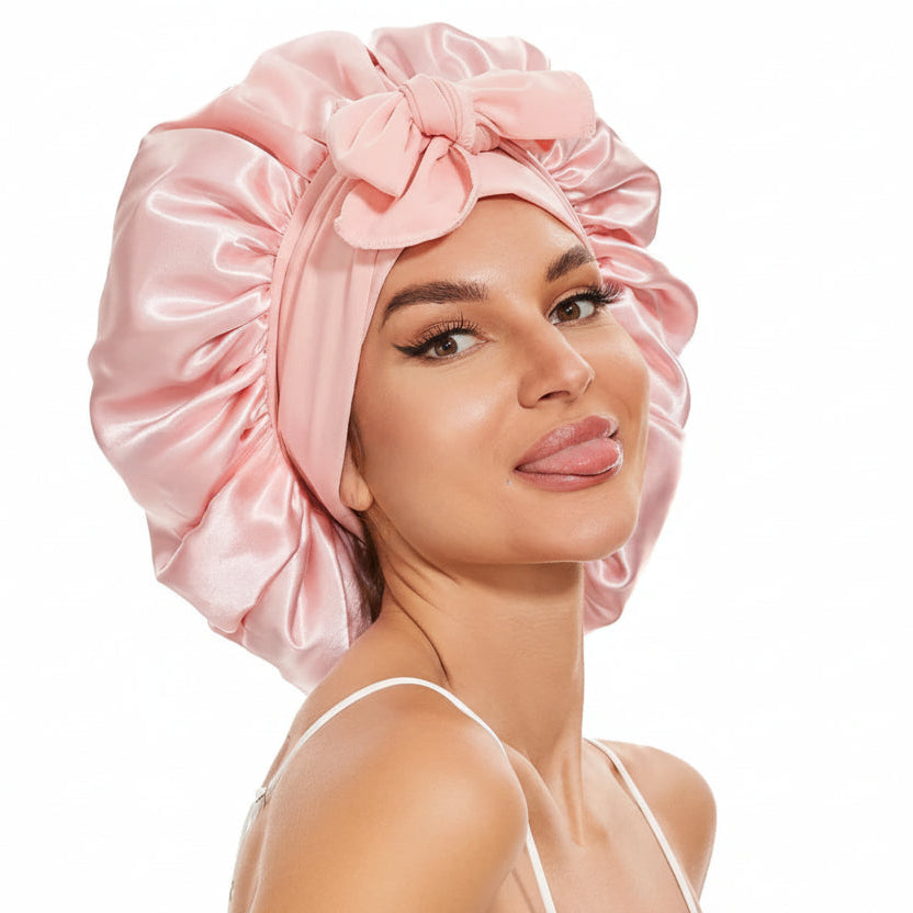 Bonnet de Nuit en Satin pour Cheveux – Bonnet de Sommeil Ajustable en Polyester
