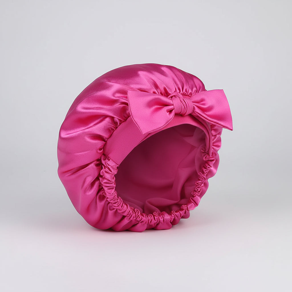 Bonnet de Nuit en Satin pour Femme – Bonnet Soie Stretch à Large Bande, Protection Cheveux