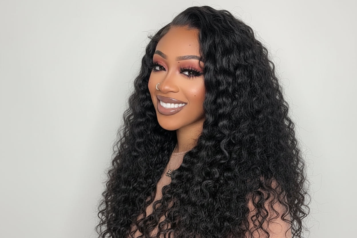 Tissage Deep Wave en Cheveux Naturels Brésiliens
