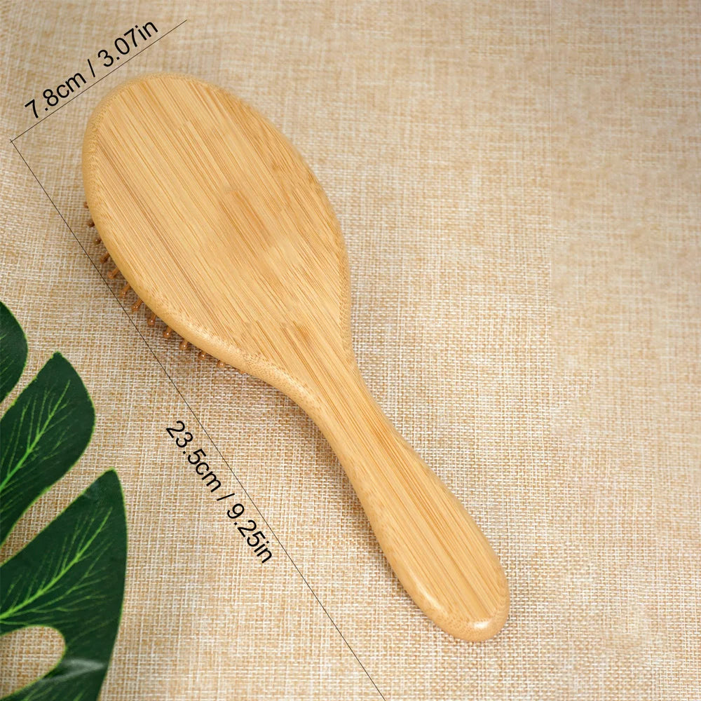 Brosse à cheveux en Bambou Premium avec Coffret Élégant – Brosse Démêlante et Masseur de Cuir Chevelu pour Femme et Homme