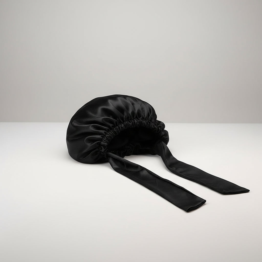 Bonnet de Nuit en Satin pour Femme – Bonnet Soie Stretch à Large Bande, Protection Cheveux