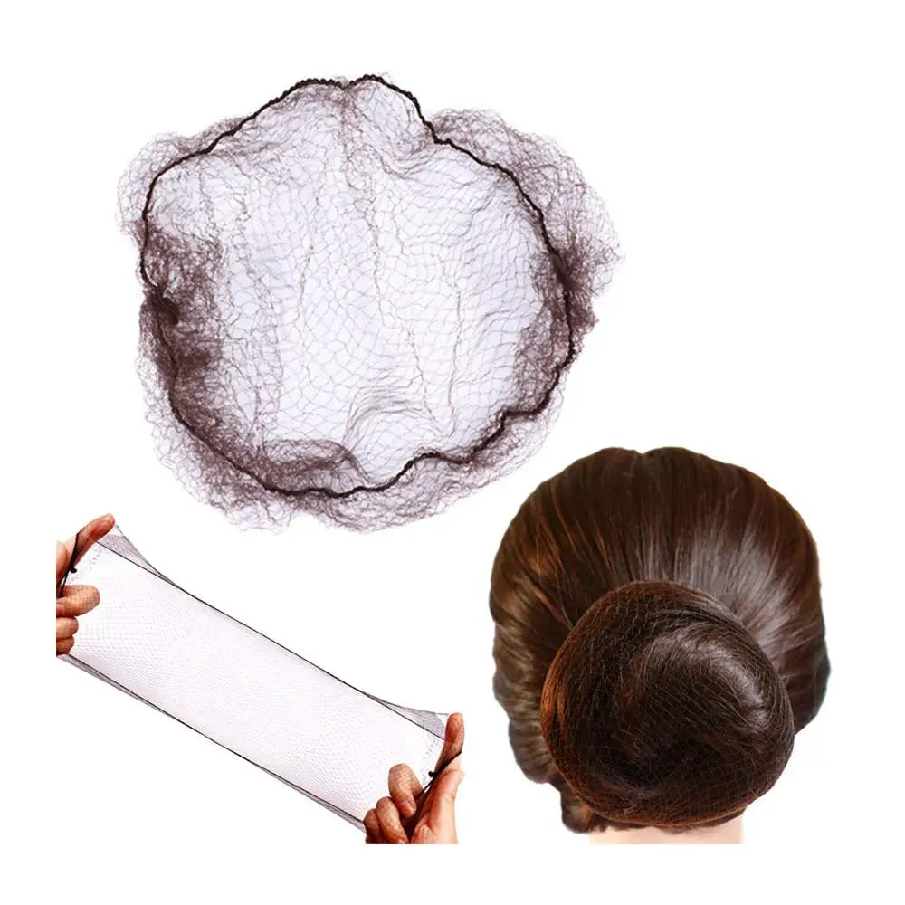 Filets à Cheveux Invisibles 24 pouces – Lot de 50, Maille Élastique pour Chignon, Perruque et Usage Pro