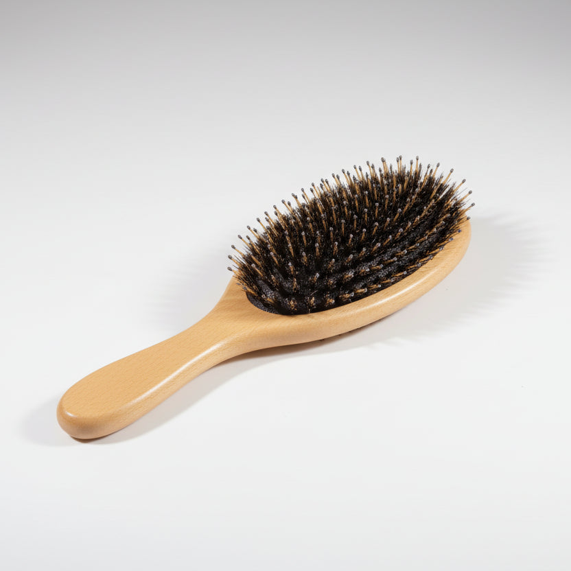 Brosse à Cheveux en Poils de Sanglier Anti-Statique Massage du Cuir Chevelu AUREA
