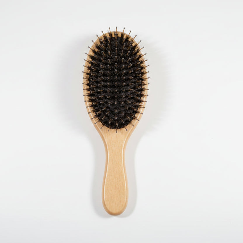 Brosse à Cheveux en Poils de Sanglier Anti-Statique Massage du Cuir Chevelu AUREA